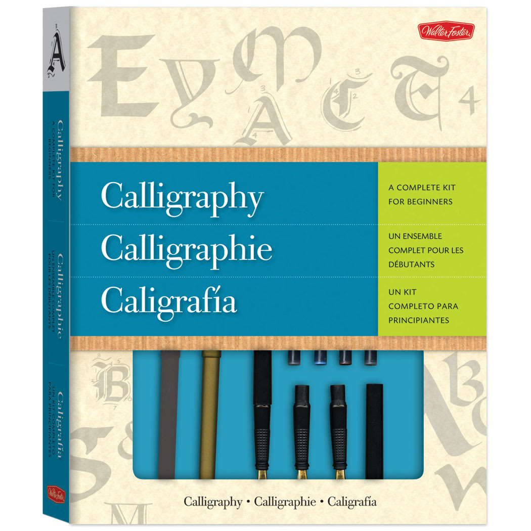 Open in modal - Walter Foster Calligraphy Kit 32 Pages plus Supplies - Trilingual in English, Spanish & French