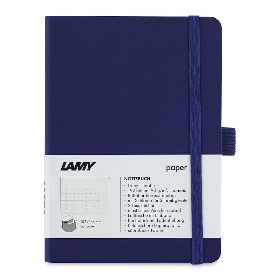 Open in modal - Lamy Softcover Notebook - Blue, Dot-Grid-Rule, 5-3/4" x 4-1/8" (front cover)