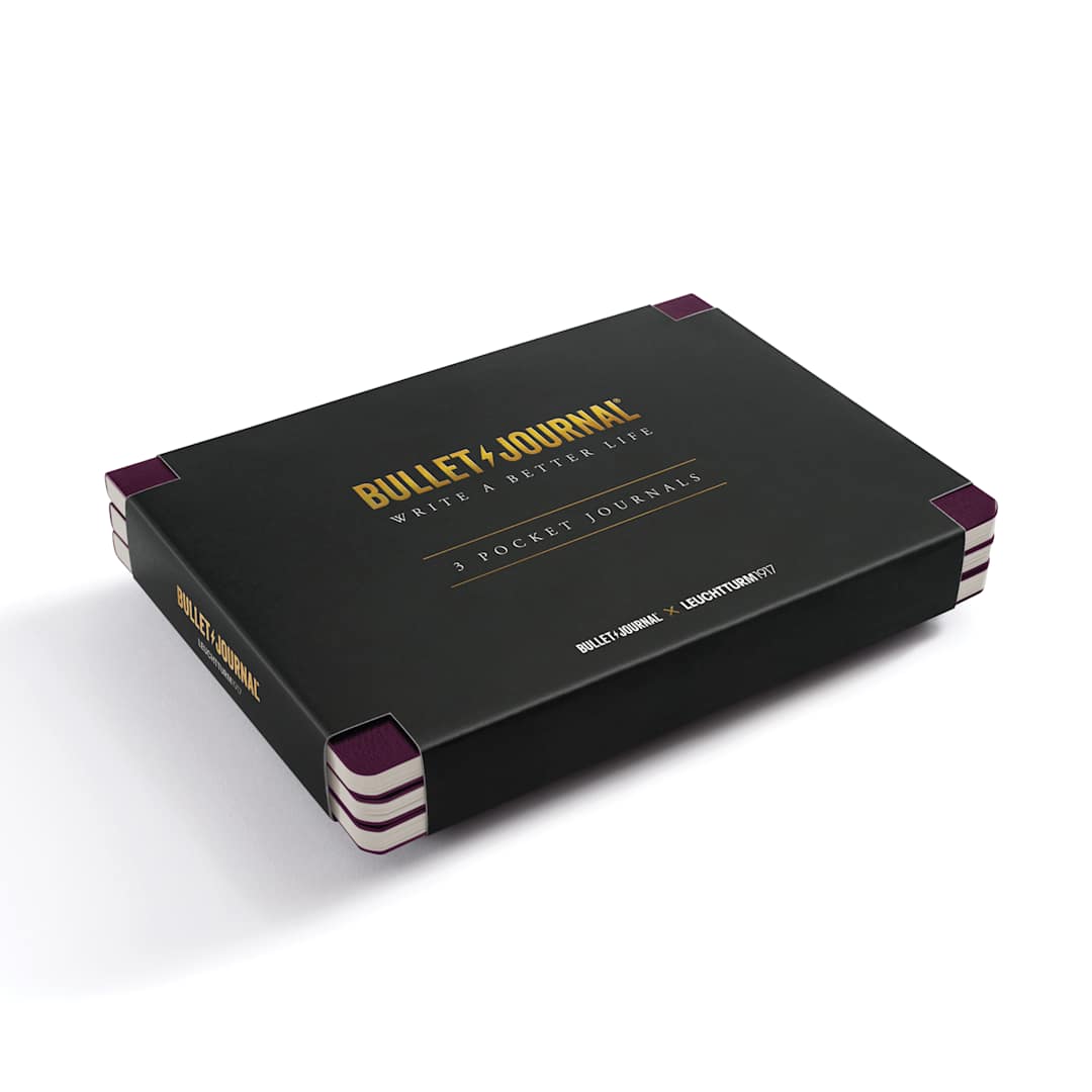 Open in modal - Leuchtturm1917 Bullet Journal Pocket Edition, Purple, Pkg of 3, in packaging
