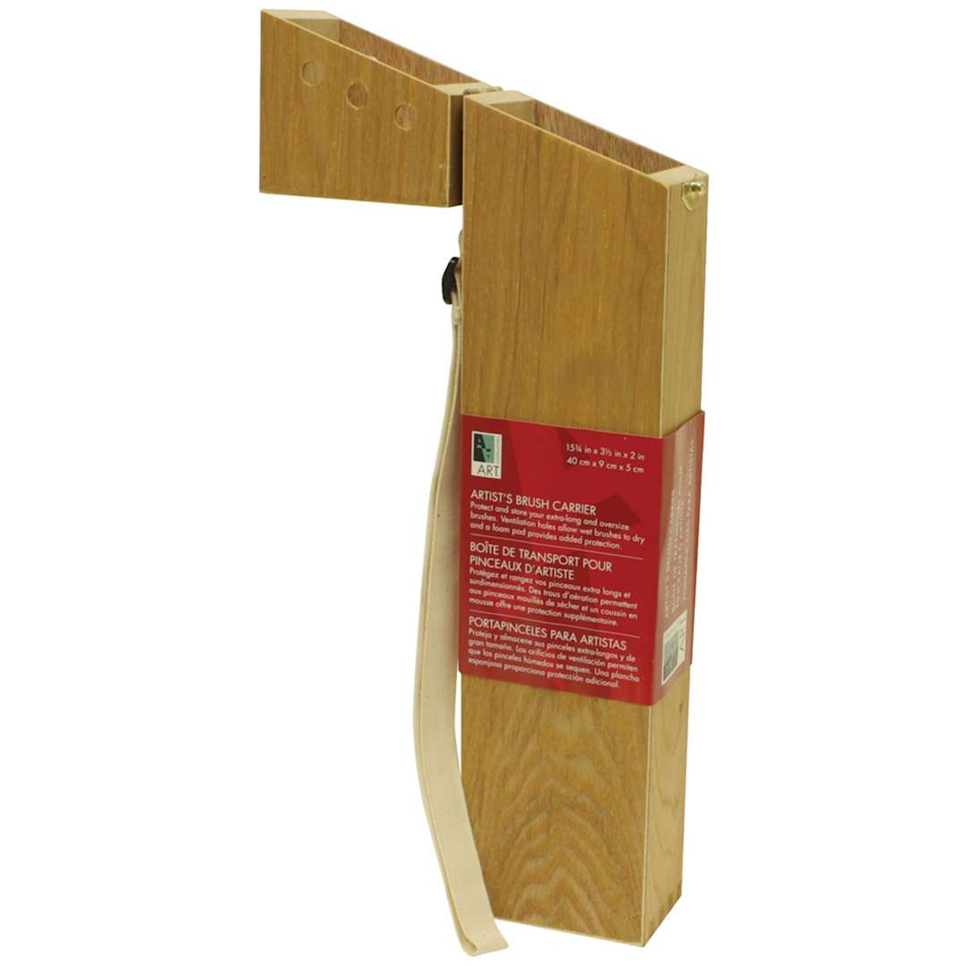 Open in modal - Artist's Brush Carrier Wood Box 15-7/8" x 3-1/2" x 2"