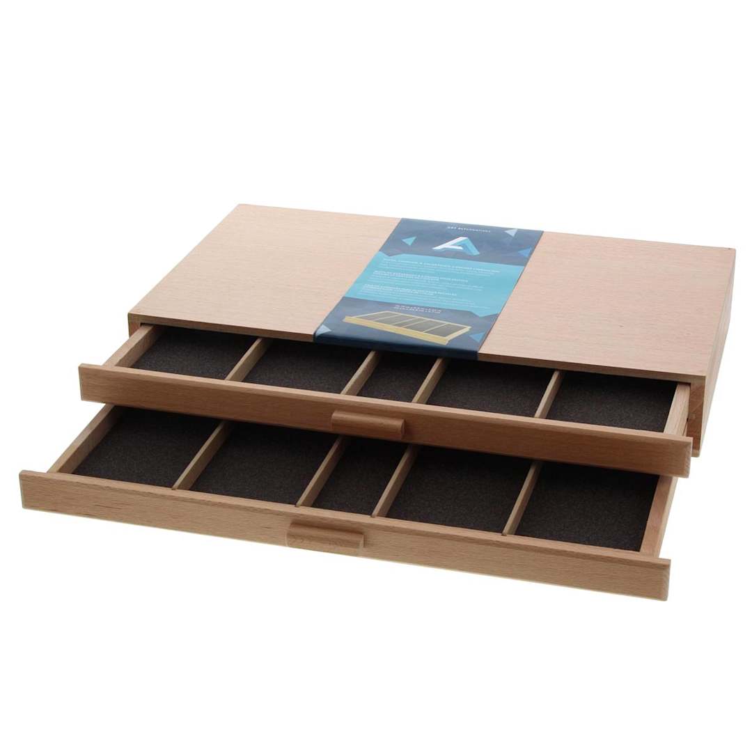 Open in modal - Art Alternatives Wooden Storage Boxes - 2 Drawers opened