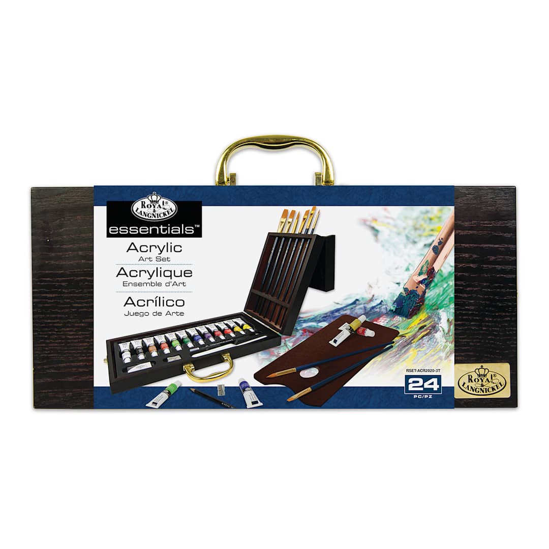 Open in modal - Artist Acrylic Color Supplies in a Hard Wood Paint Box