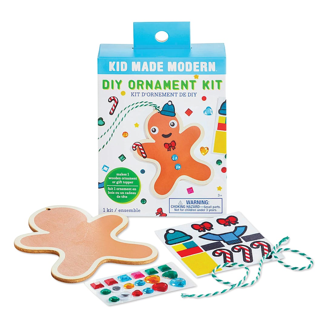 Open in modal - Kid Made Modern DIY Ornament Kit - Gingerbread (package with contents)