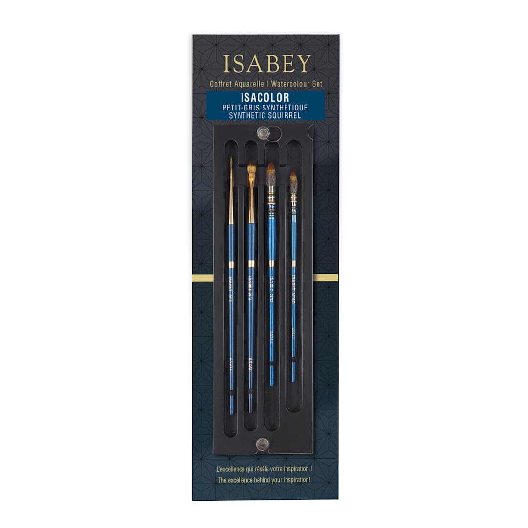 Open in modal - Isabey Isacolor Brush Set, Mop Size 4/0 & 00, Round Size 2, Wash Size 2