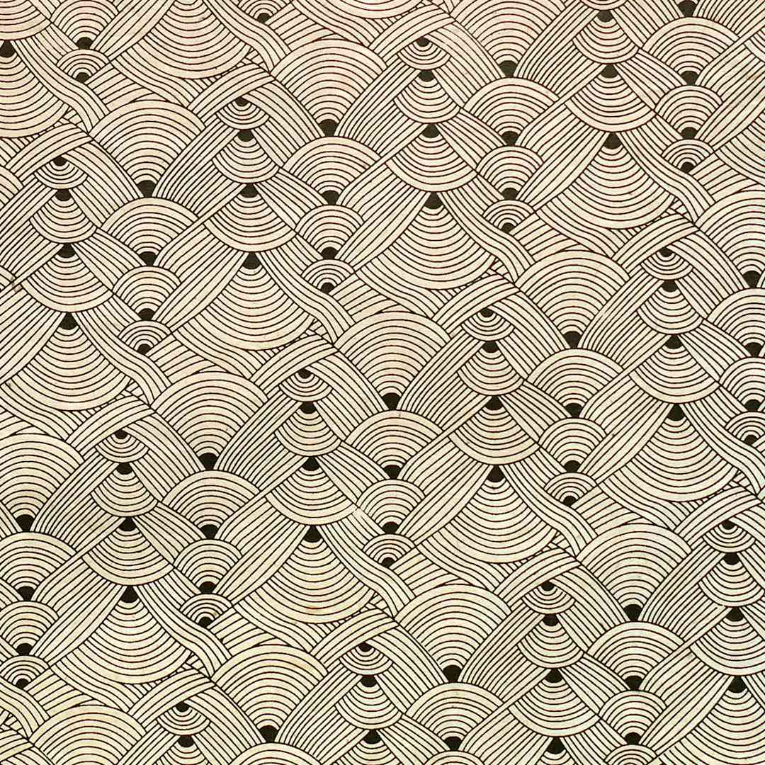 Open in modal - LAMALI Decorative Lokta Paper, 20 in x 30 in, Chanel, White, Black Silkscreen