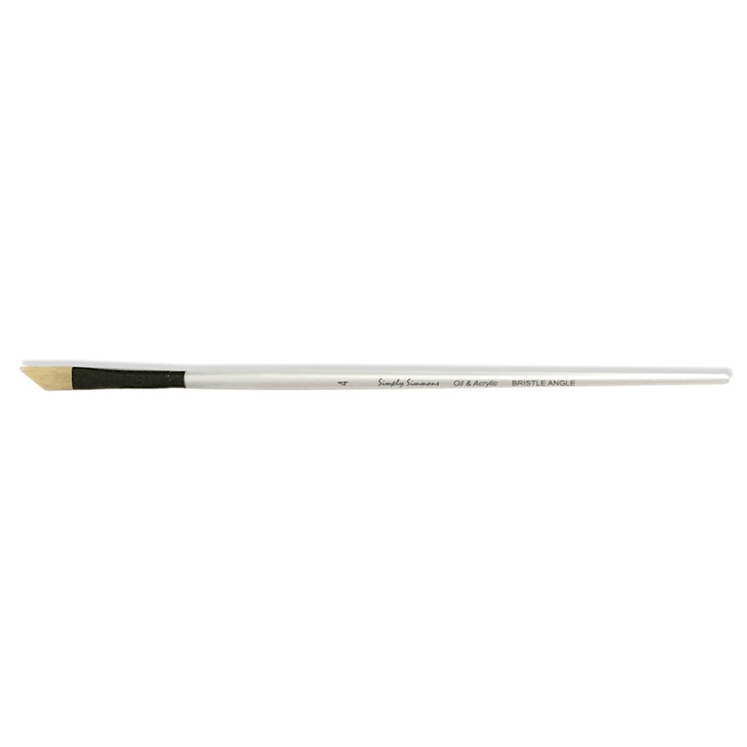 Open in modal - Robert Simmons Simply Simmons Long Handle Brush, Bristle Angle Shader, 4
