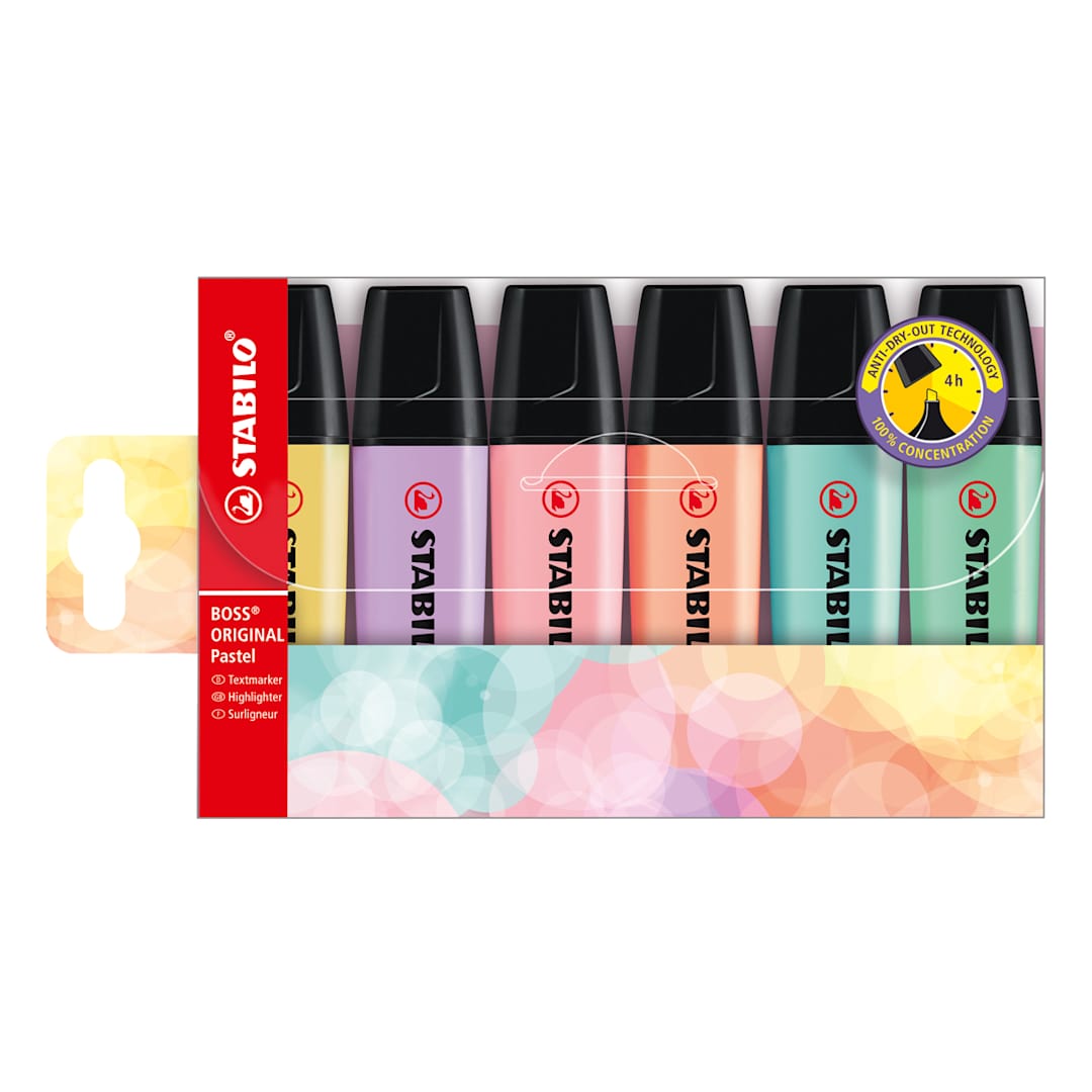 Open in modal - Stabilo Boss Original Highlighters - Pastel Highlighters, Set of 6