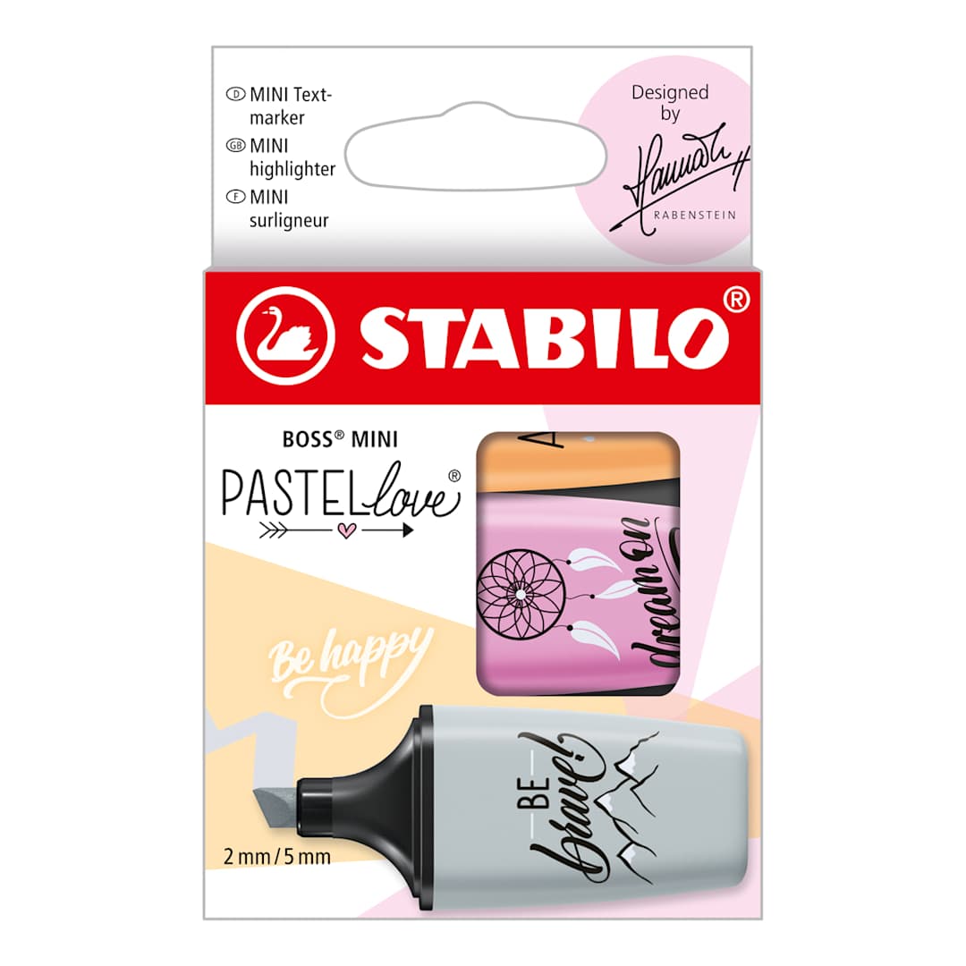 Open in modal - BOSS Mini Highlighter Set 3-Color Pastellove Set (Dusty Gray, Frozen Fuchsia, Pale Orange)