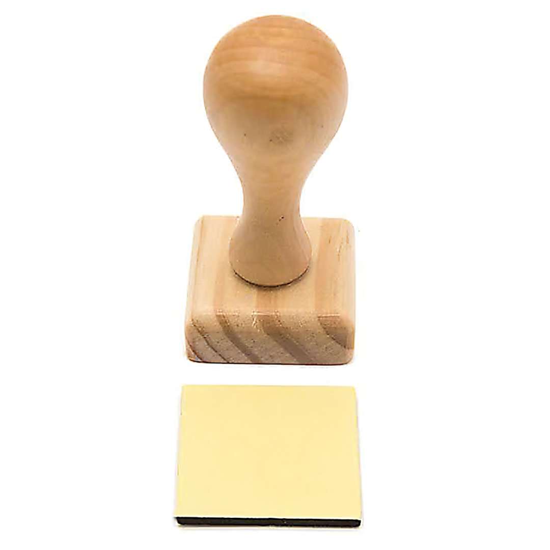 Open in modal - DIY Stamp Blocks Wooden Stamp with Handle - Square