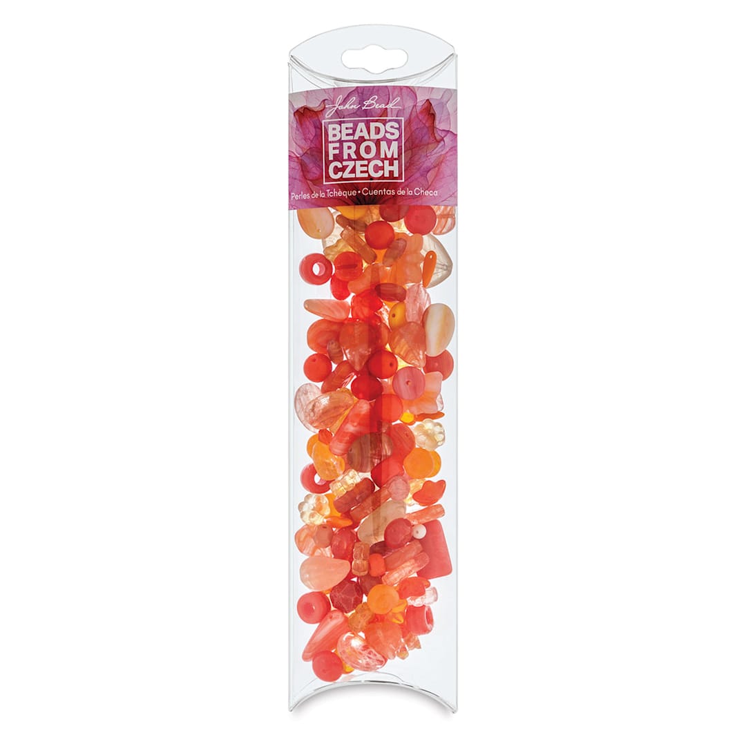 Open in modal - Czech Glass Bead Mixes - Pillow Box of Azores Sunset Beads upright