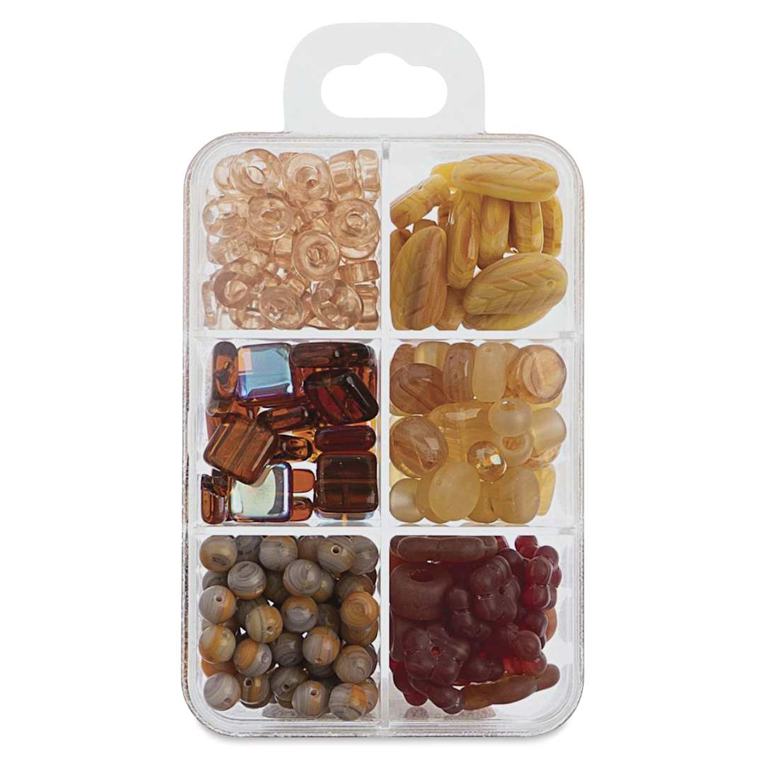 Open in modal - John Bead Czech Glass Bead Recipe Box - Pumpkin Pie - back