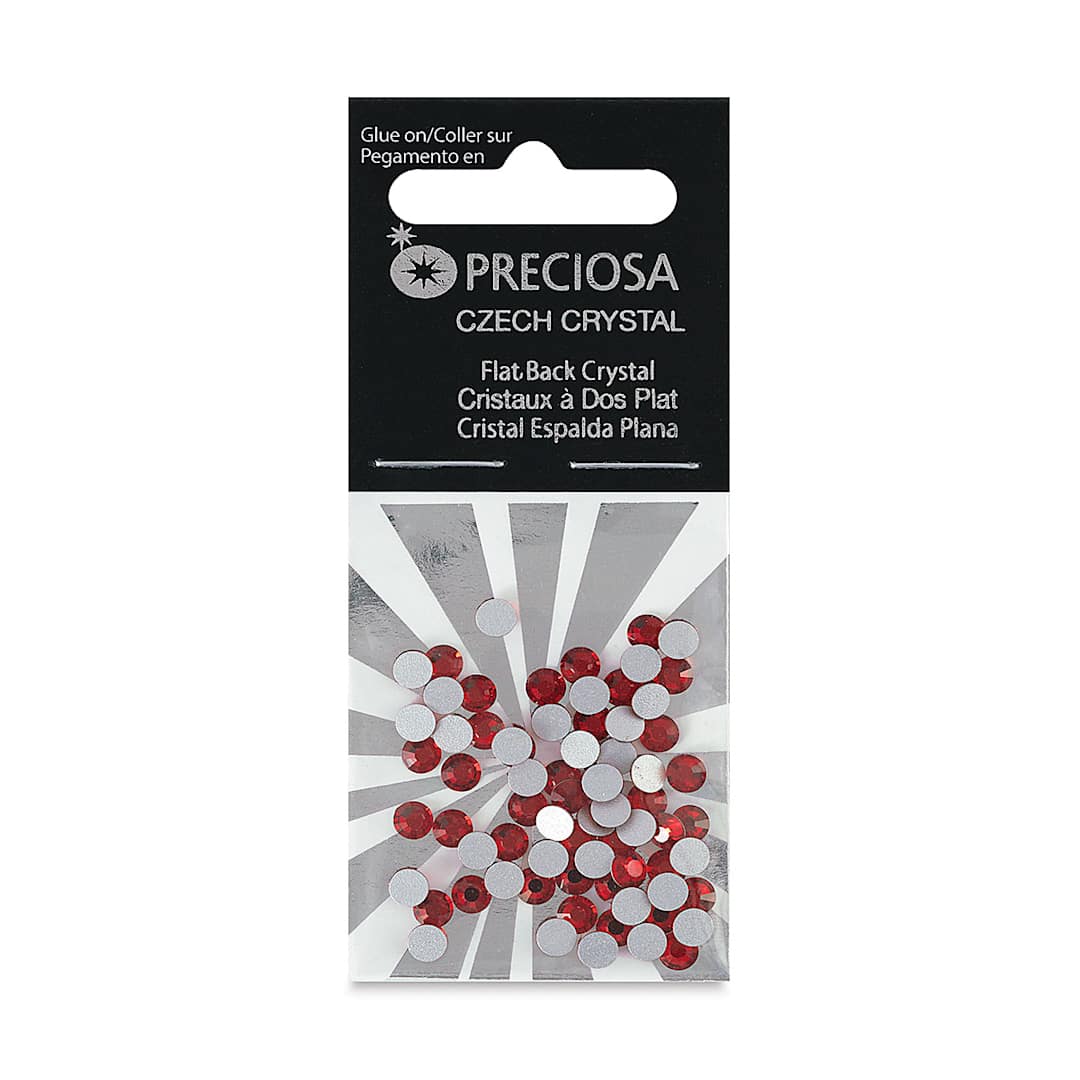 Open in modal - John Bead Preciosa Flat Back Crystals - Light Siam, Pkg of 72