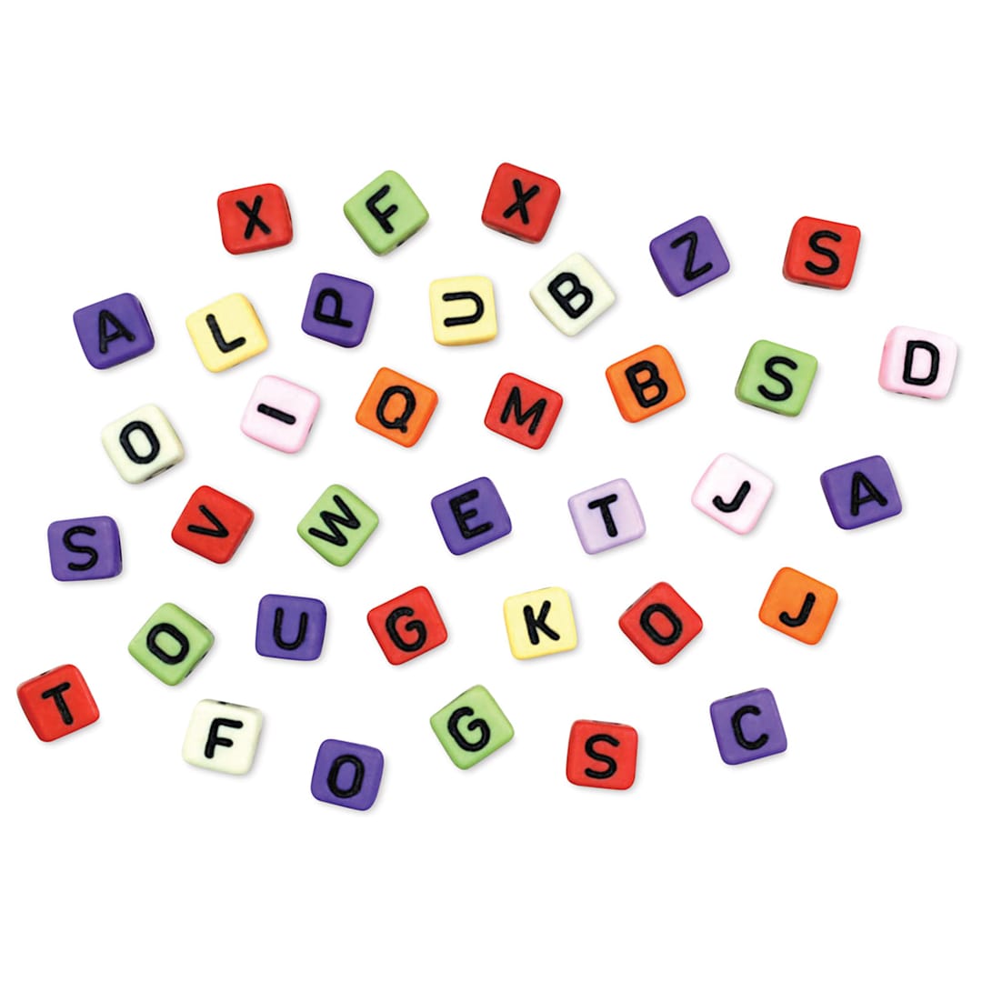Open in modal - Craft Medley Alphabet Beads - Assorted Colors, Package of 36
