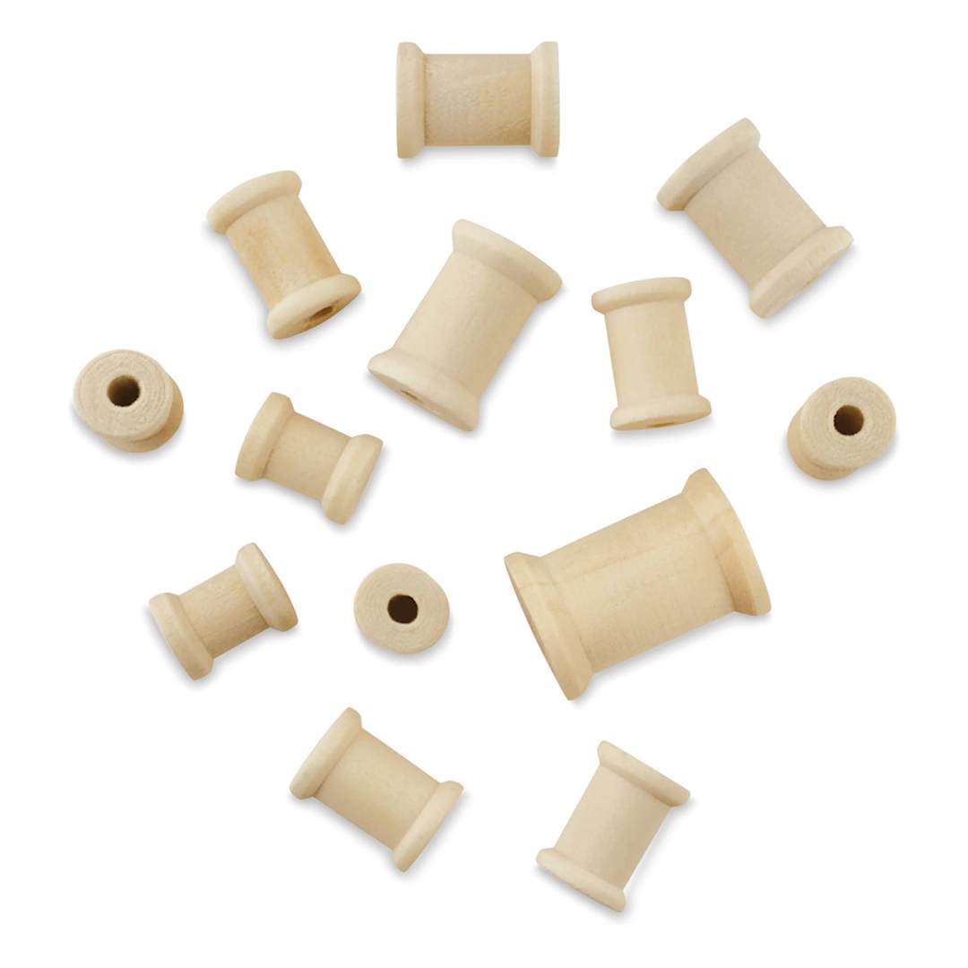 Open in modal - Krafty Kids Wood Spools - Package of 13