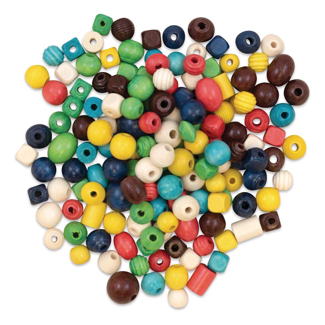 Open in modal - Creativity Street Wood Beads - Assorted Colors, 1 lb, Bag