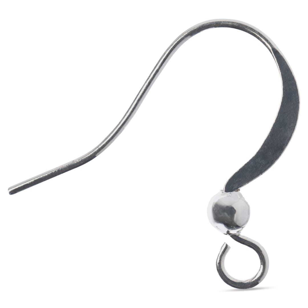 Open in modal - John Bead Must Have Findings Earwires - w/ Bead, Silver, 18 mm