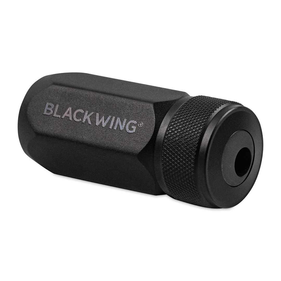 Open in modal - Blackwing One-Step Long Point Sharpener - Black, laying on it's side