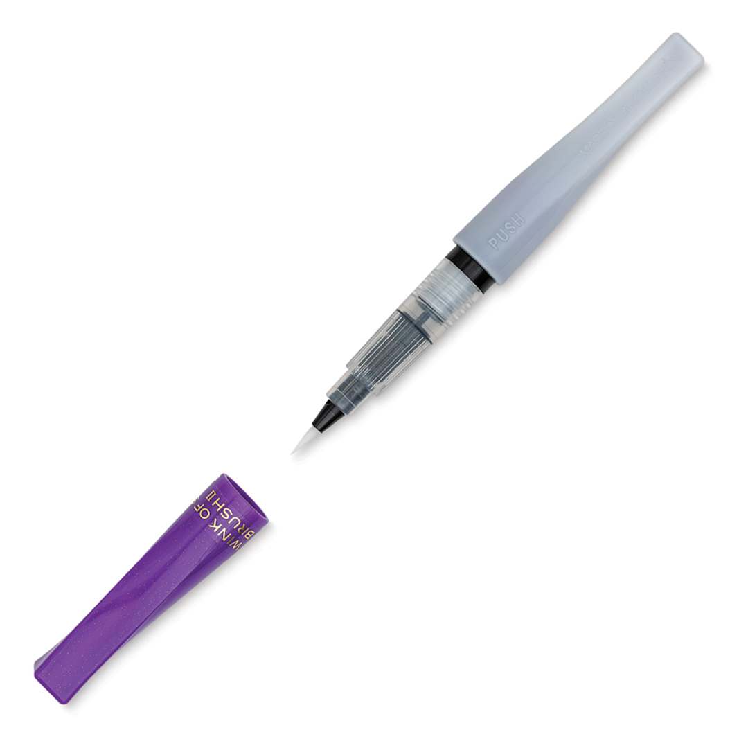 Open in modal - Zig Wink of Stella Brush II Pen - Violet (with cap off)