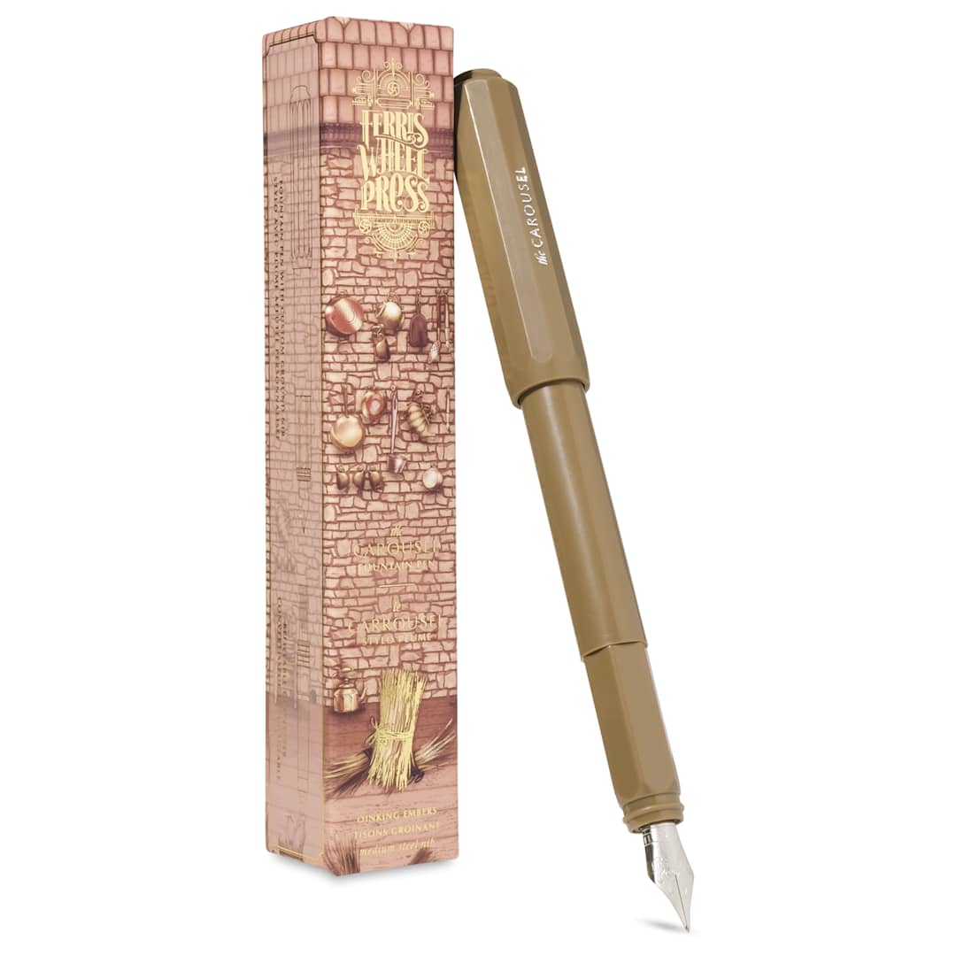 Open in modal - Ferris Wheel Press Carousel Fountain Pen - Oinking Embers, pen with box