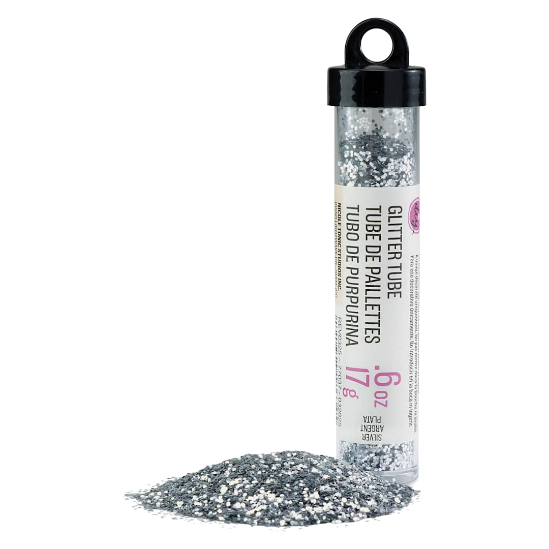 Open in modal - Cousin DIY Glitter - Silver, .6 oz Tube and contents