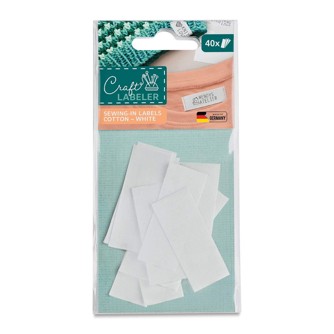 Open in modal - Colop Craft Labeler Sew-In Labels - Pkg of 40, 1.97" x .79" front of packaging