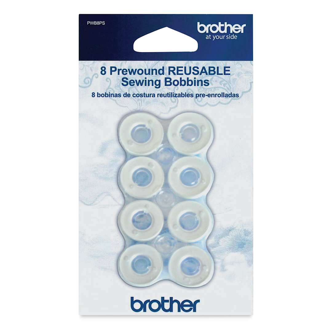 Open in modal - Brother Pre-Wound Sewing Bobbins - Pkg of 8 front of packaging