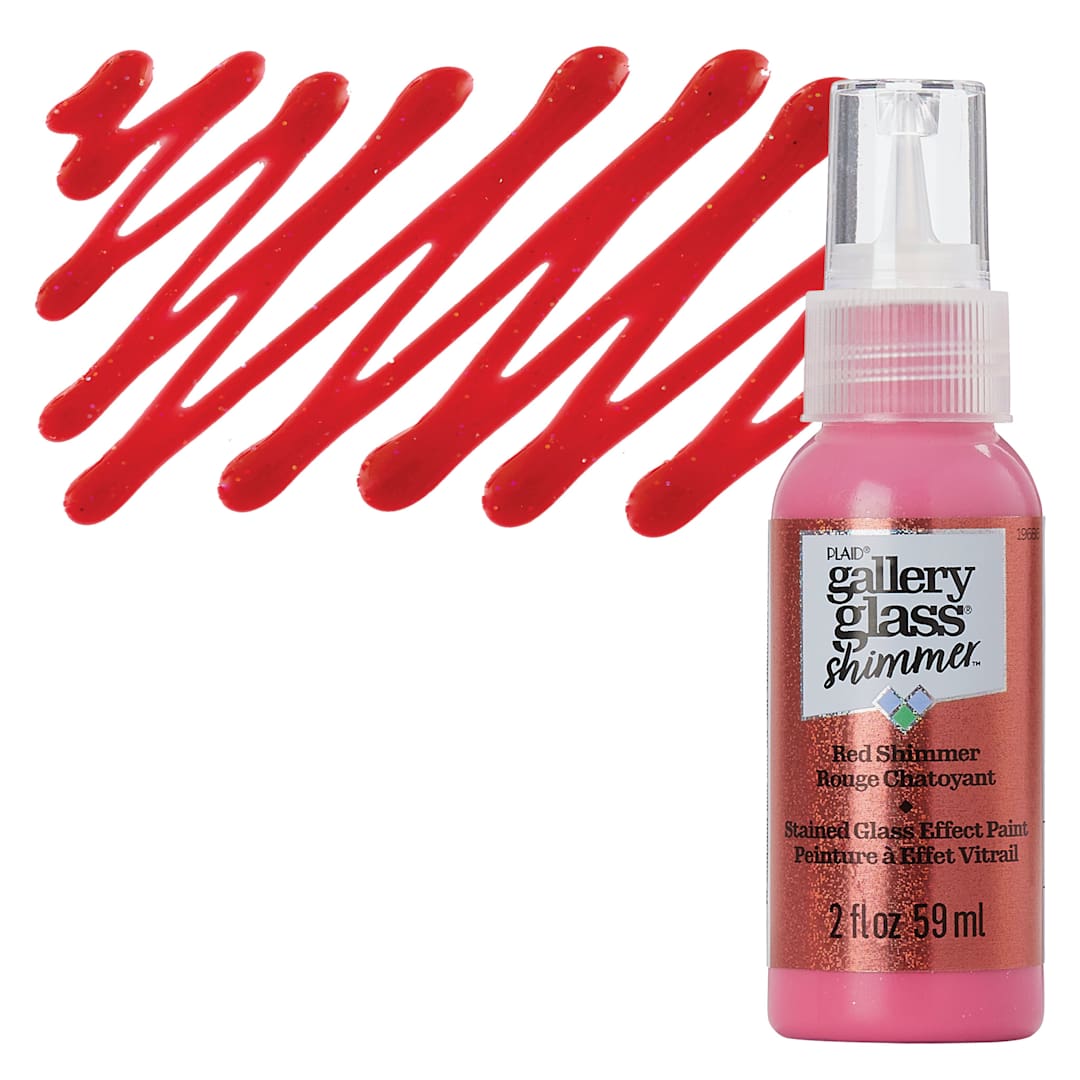Open in modal - Gallery Glass Paint - Shimmer Red, 2 oz bottle and swatch