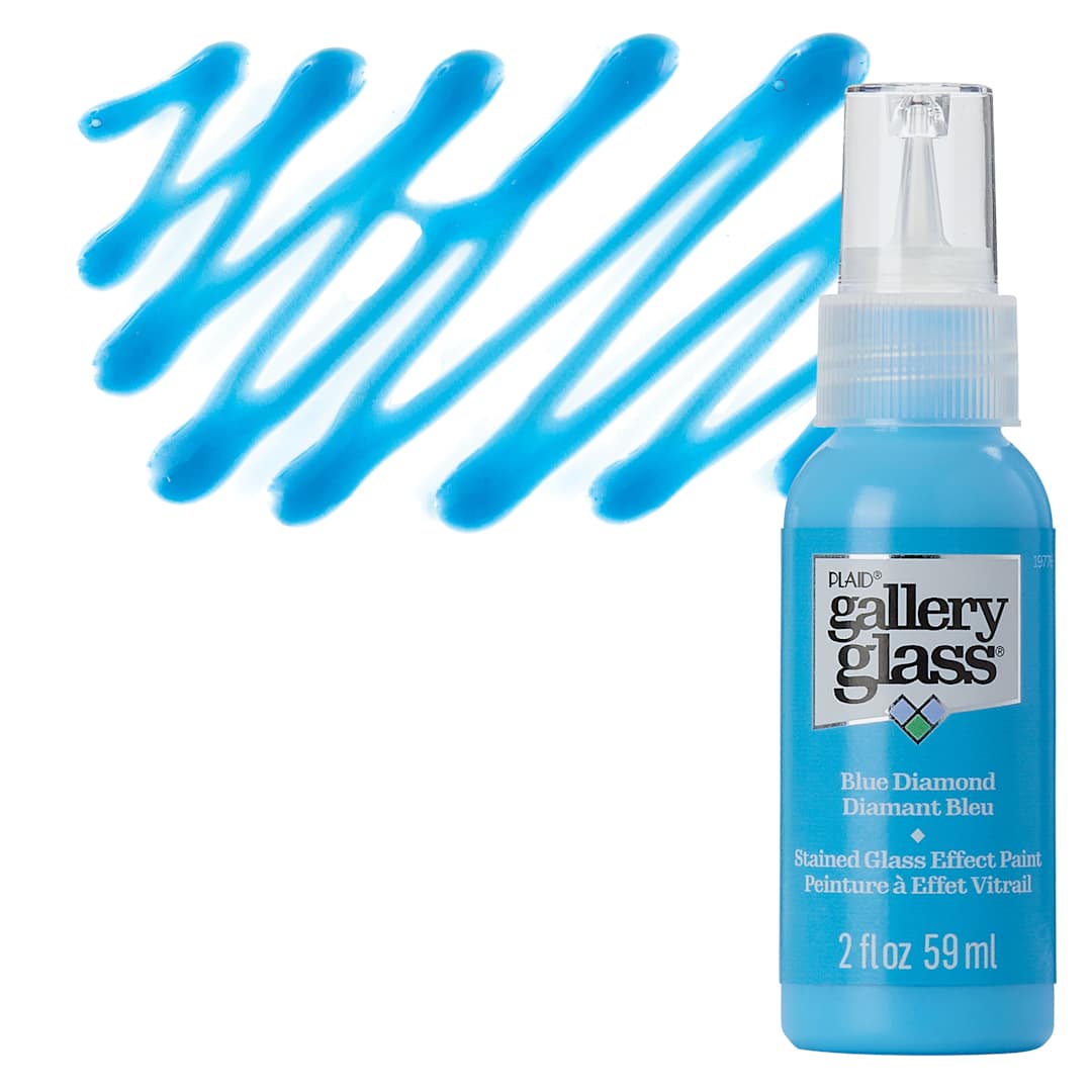 Open in modal - Gallery Glass Paint - Blue Diamond, 2 oz bottle and swatch