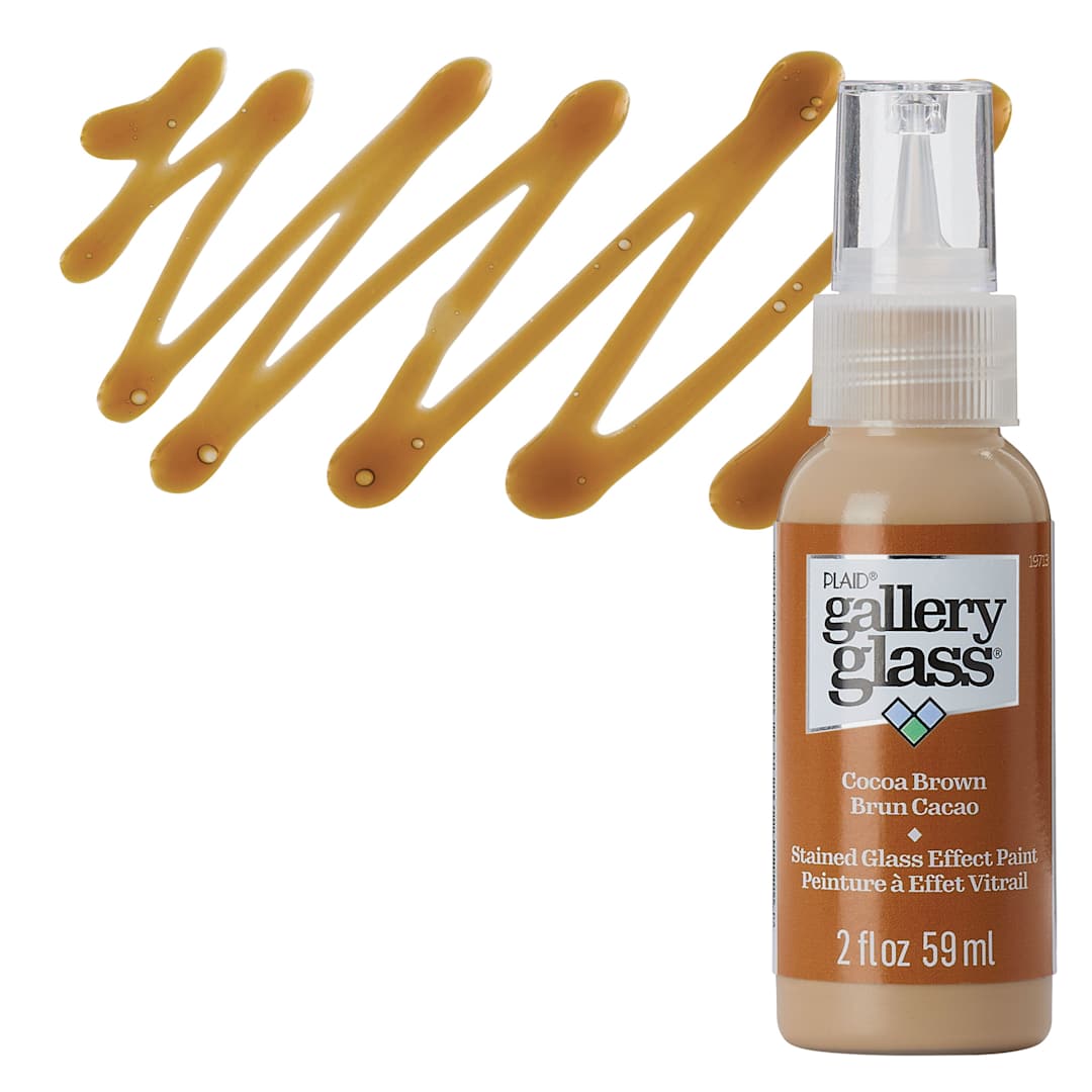 Open in modal - Gallery Glass Paint - Cocoa Brown, 2 oz bottle and swatch