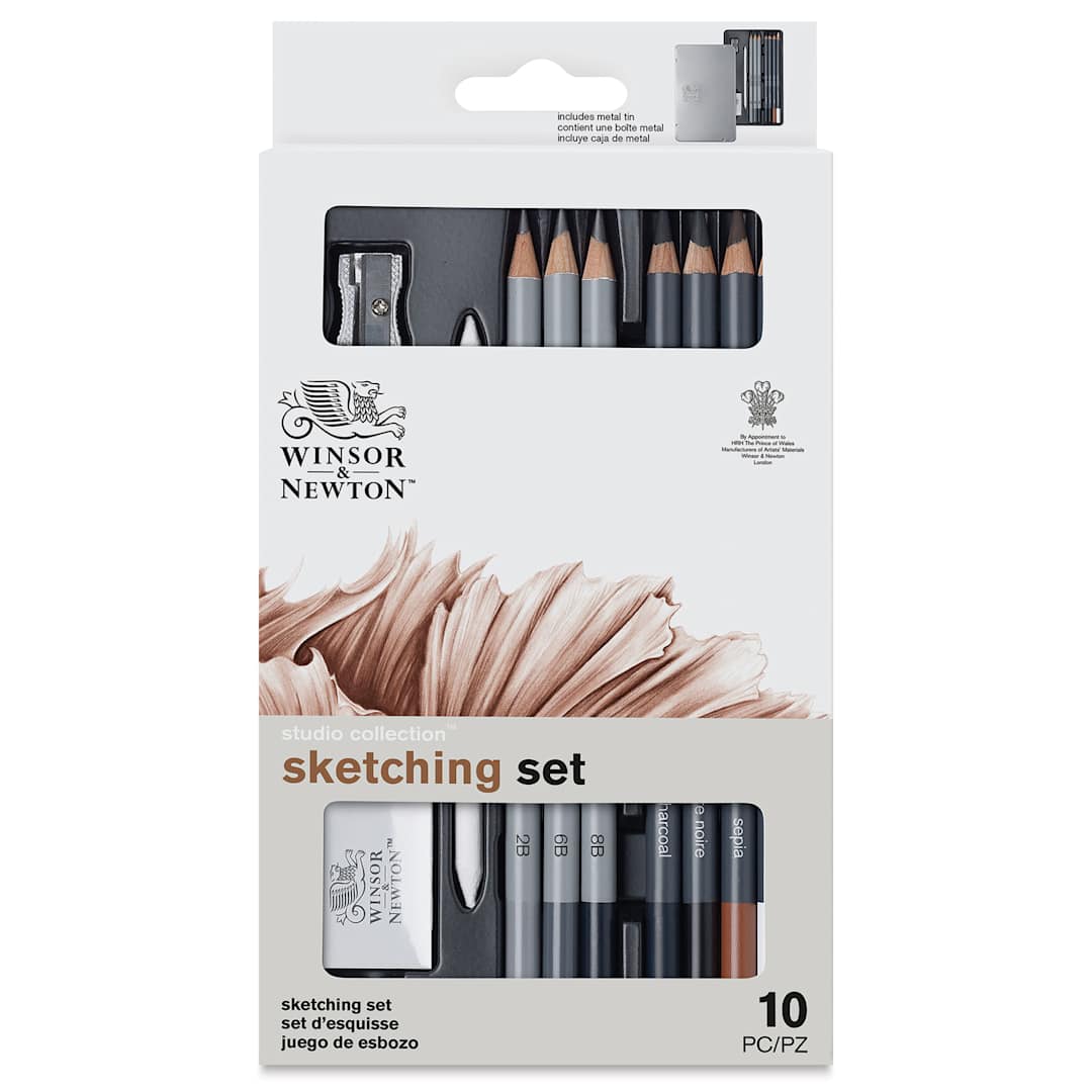 Open in modal - Winsor & Newton Studio Collection Sketching Pencils - Set of 10, front of the packaging