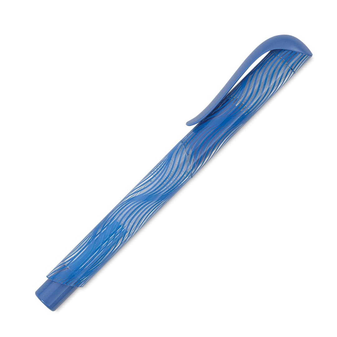 Open in modal - Manuscript Clarity Fountain Pen - Iridium Nib, Calming Blue, cap on