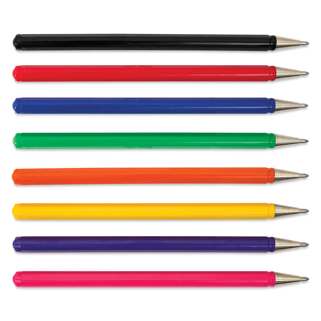 Open in modal - Pentel Arts Hybrid Mattehop Gel Roller Pens - Set of 8, caps off