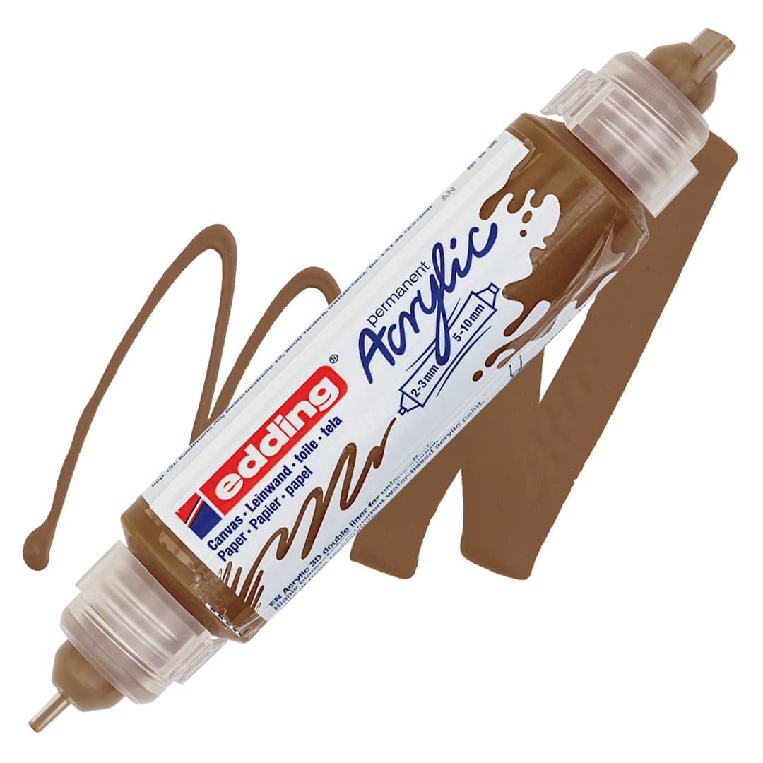 Open in modal - Edding 5400 Acrylic Double Ended Paint Marker - Hazel 919 marker and swatch