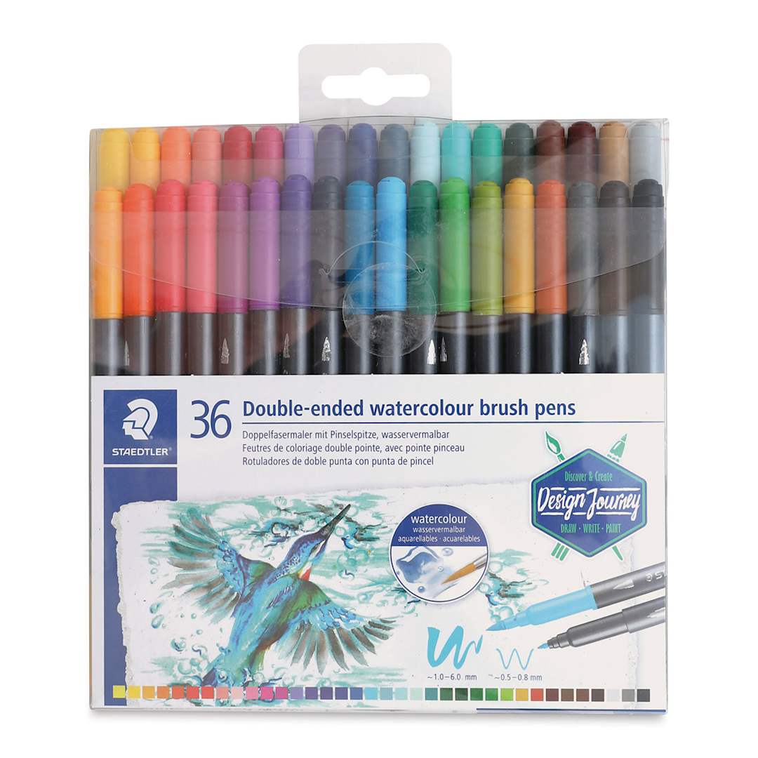Open in modal - Staedtler Double-Ended Watercolor Brush Pens - Set of 36