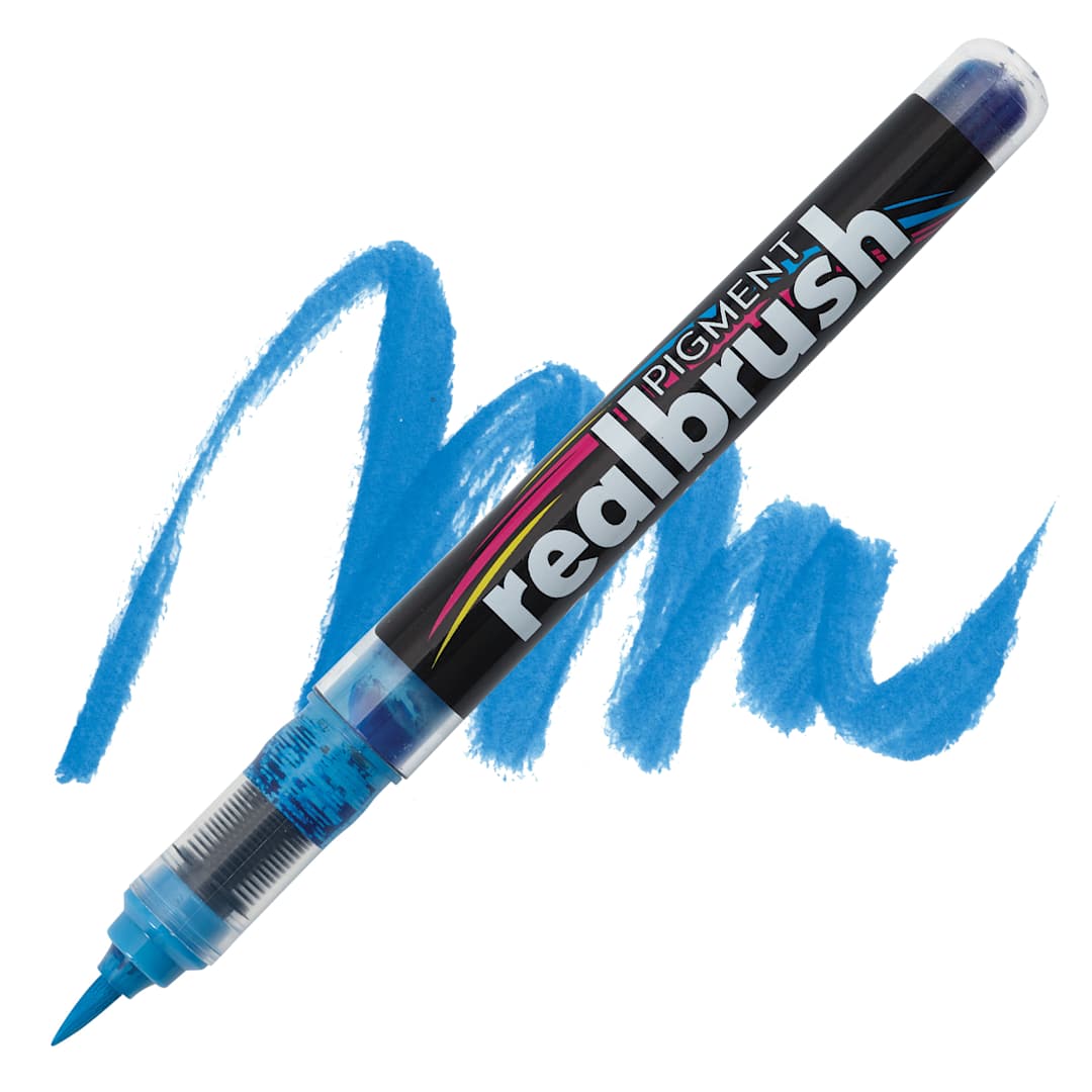 Open in modal - Karin Realbrush Pigment Marker - Aegean, swatch and marker