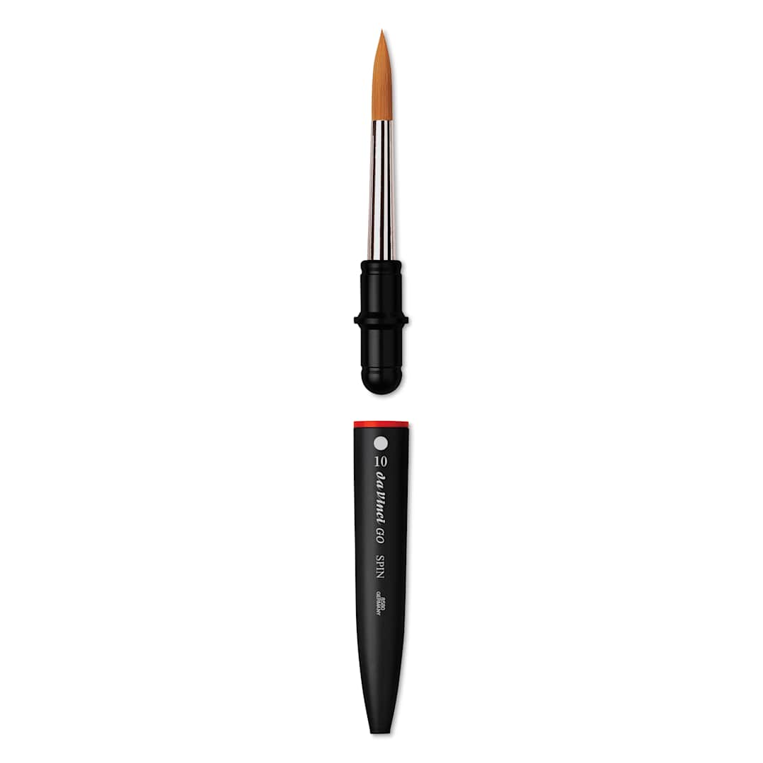 Open in modal - Da Vinci Go Spin Travel Brush - Round, Size 10, brush removed from handle