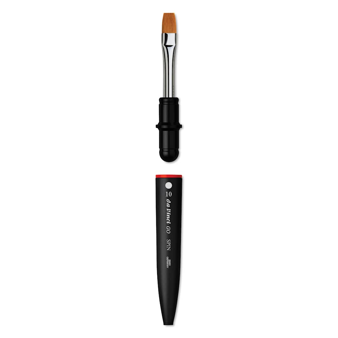 Open in modal - Da Vinci Go Spin Travel Brush - Flat, Size 10, brush removed from handle