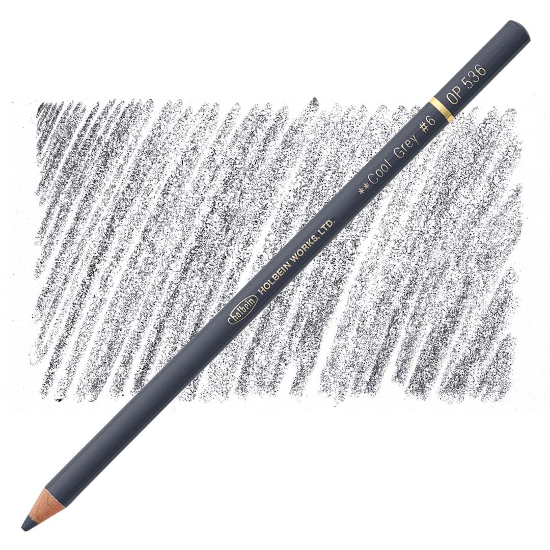 Open in modal - Holbein Artists' Colored Pencil - Cool Grey 6, OP536 pencil and swatch
