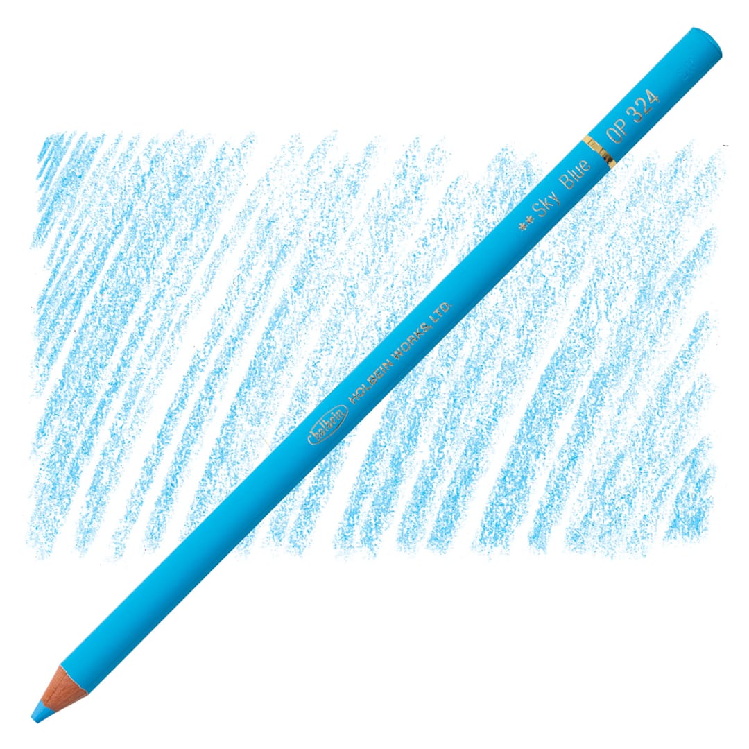 Open in modal - Holbein Artists' Colored Pencil - Sky Blue, OP324 pencil and swatch