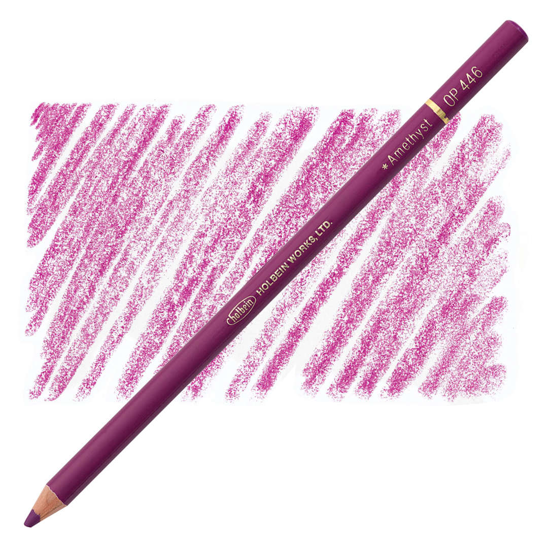 Open in modal - Holbein Artists' Colored Pencil - Amethyst, OP446 pencil and swatch