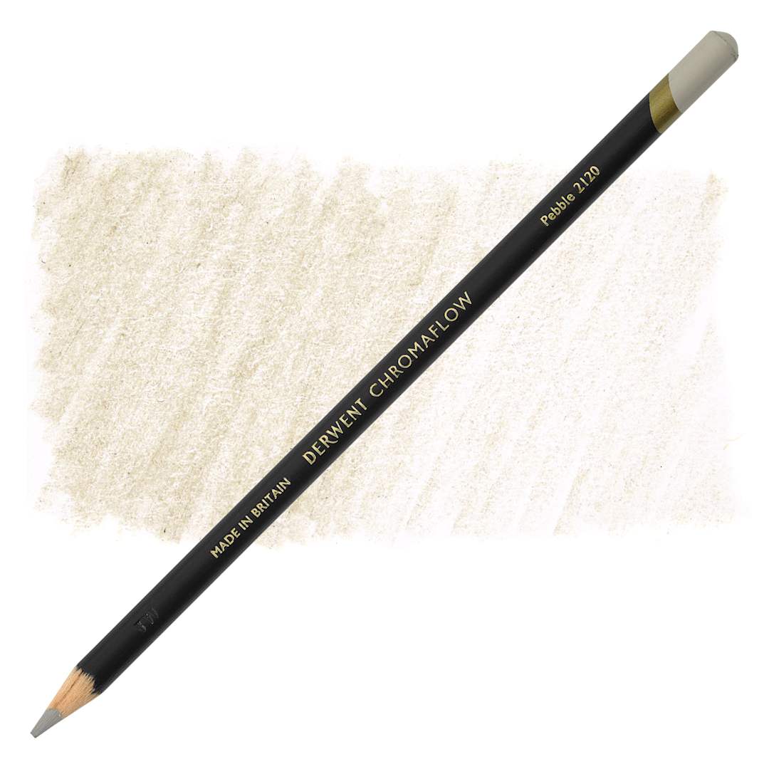 Open in modal - Derwent Chromaflow Colored Pencil - Pebble, swatch and block