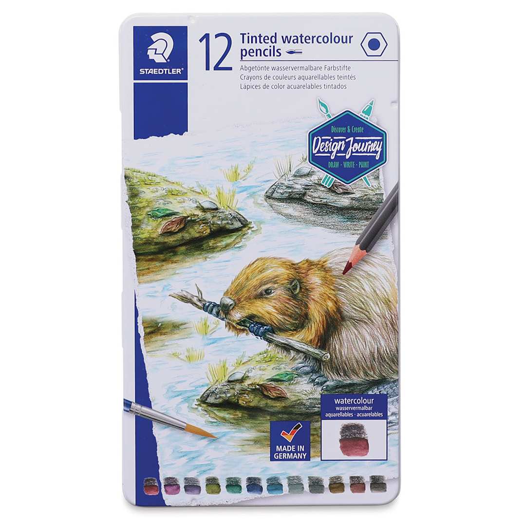 Open in modal - Staedtler Tinted Watercolor Pencils - Set of 12 (front of case)