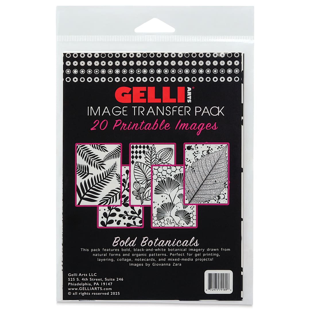 Open in modal - Gelli Arts Image Transfer Pack - Pkg of 20, Bold Botanicals front of packaging