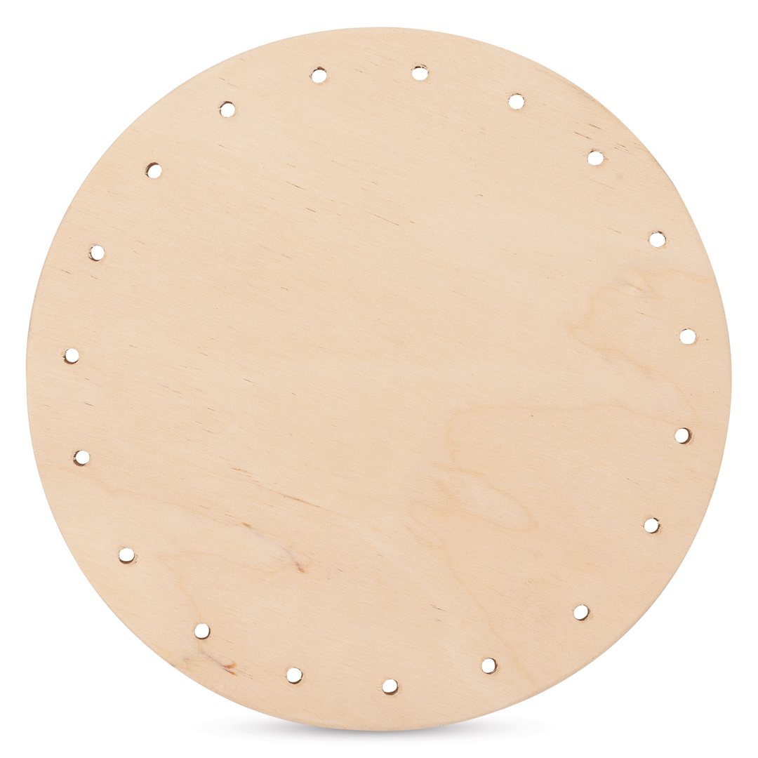 Open in modal - P.L. Butte Drilled Birch Basketry Base - Circle, 5", 19 Holes