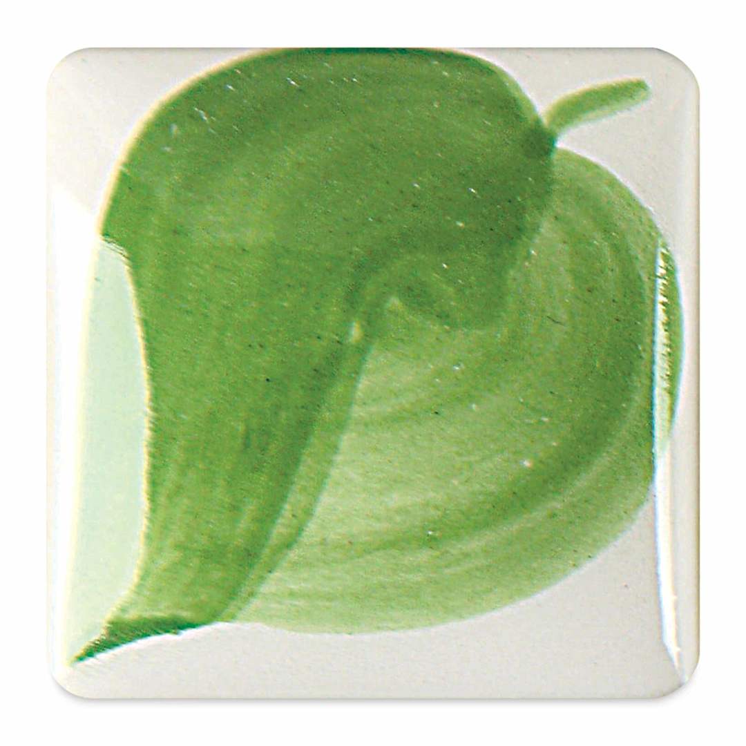 Open in modal - Duncan E-Z Stroke Translucent Underglaze - Leaf Green fired to cone 06 oxidation