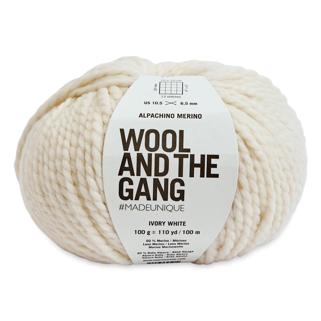 Open in modal - Wool and the Gang Alpachino Merino Yarn - Ivory White, 110 yards