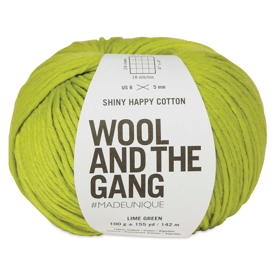 Open in modal - Wool and the Gang Shiny Happy Cotton Yarn - Lime Green, 155 yds