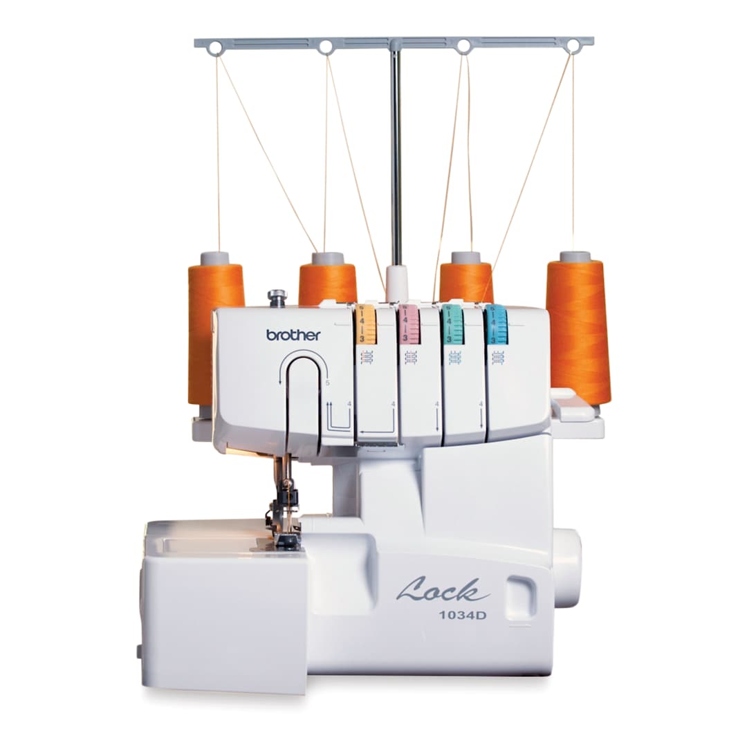 Open in modal - Brother 1034D Serger Machine, assembled with thread loaded
