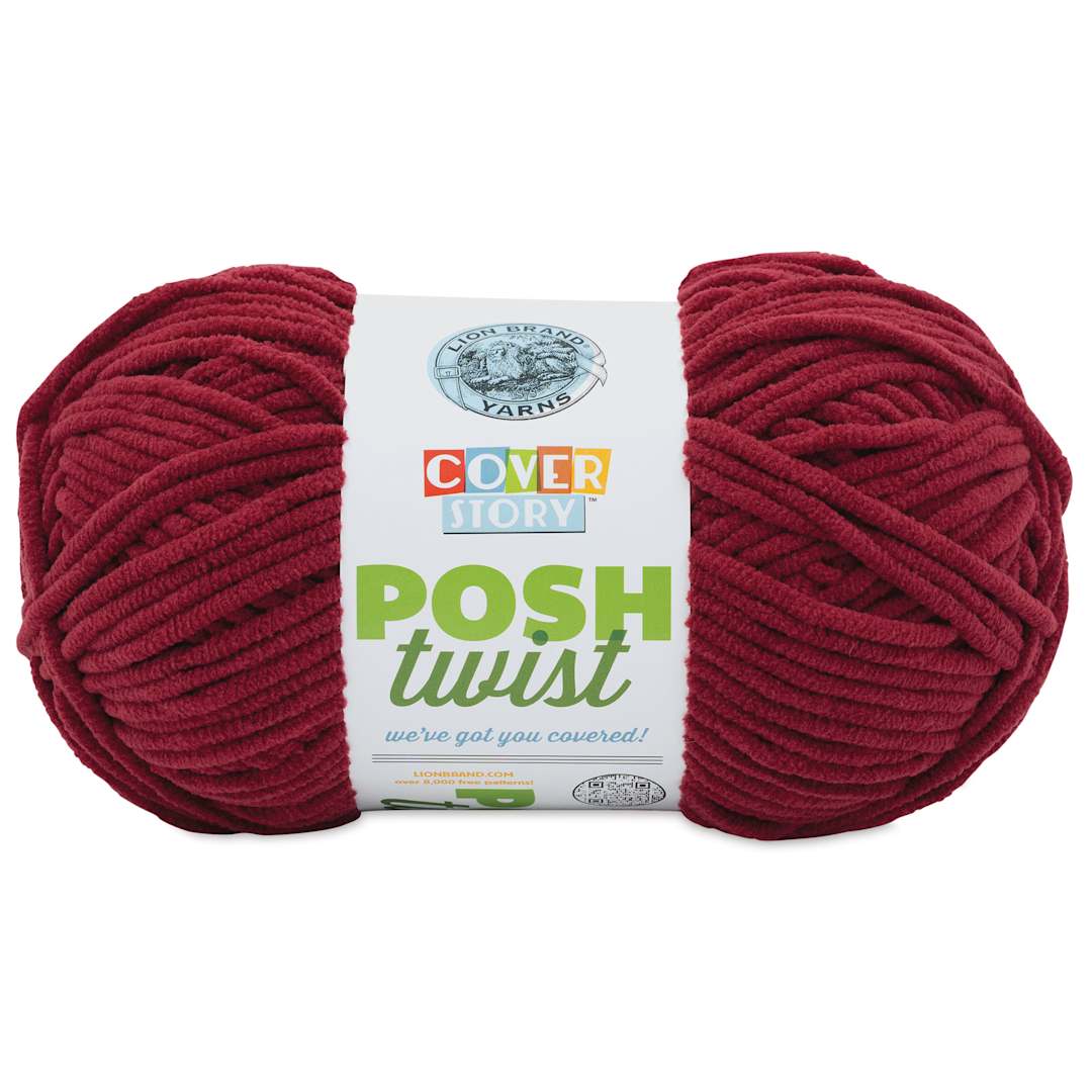Open in modal - Lion Brand Cover Story Posh Twist Yarn - Pomegranate, 232 yds