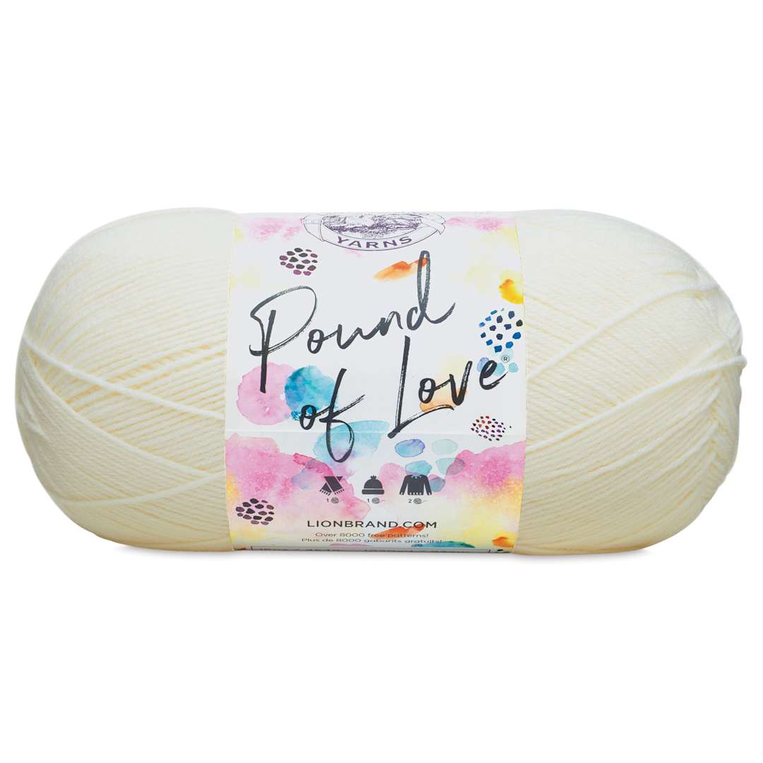 Open in modal - Lion Brand Pound of Love Yarn - Antique White, 16 oz